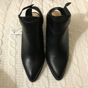 NWT Zara Genuine Leather Open Back Ankle Bootie Shoes